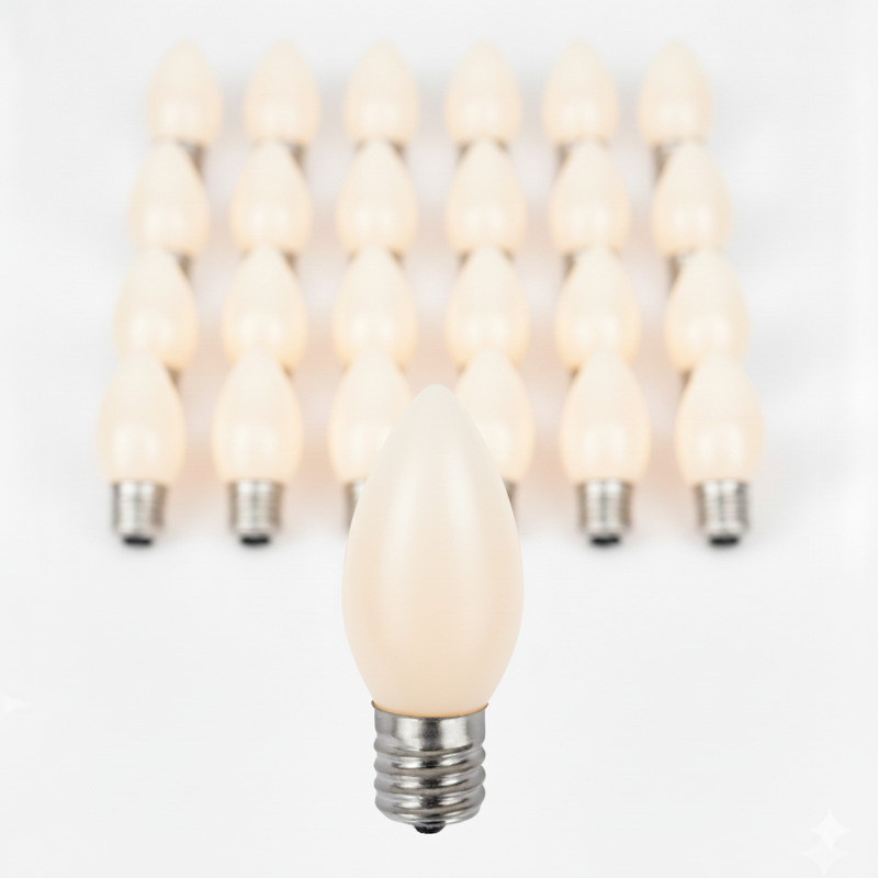 Shatterproof C9 LED Opaque Bulbs (25 Pack)