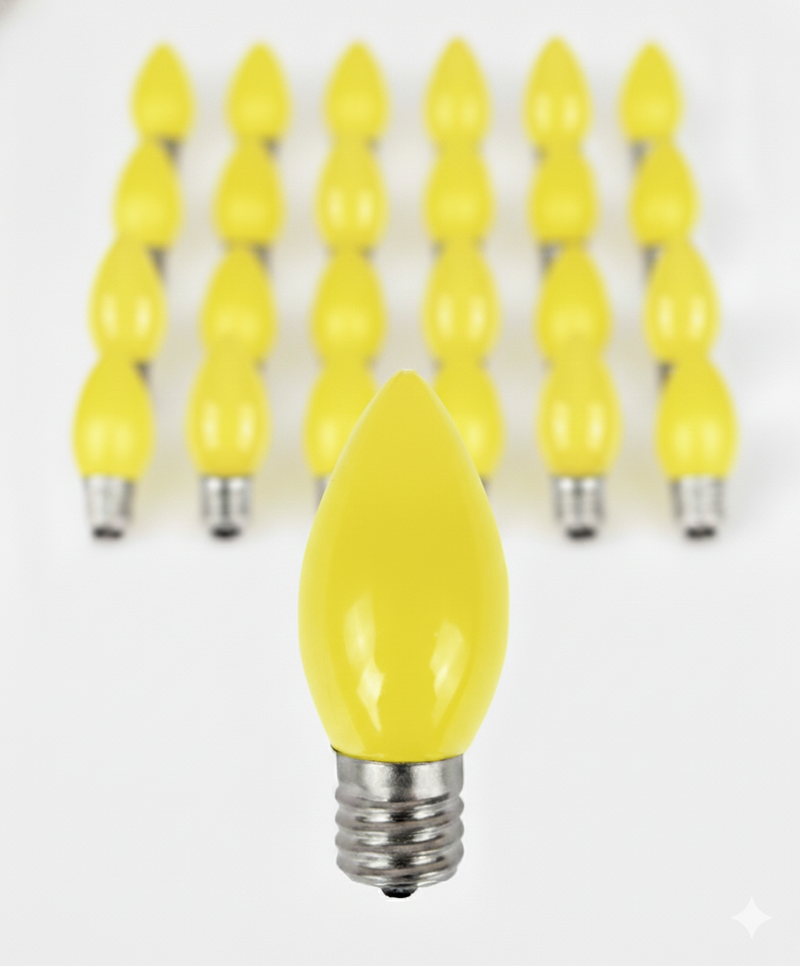 Shatterproof C9 LED Opaque Bulbs (25 Pack)