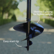 Auger flighting with text over the top