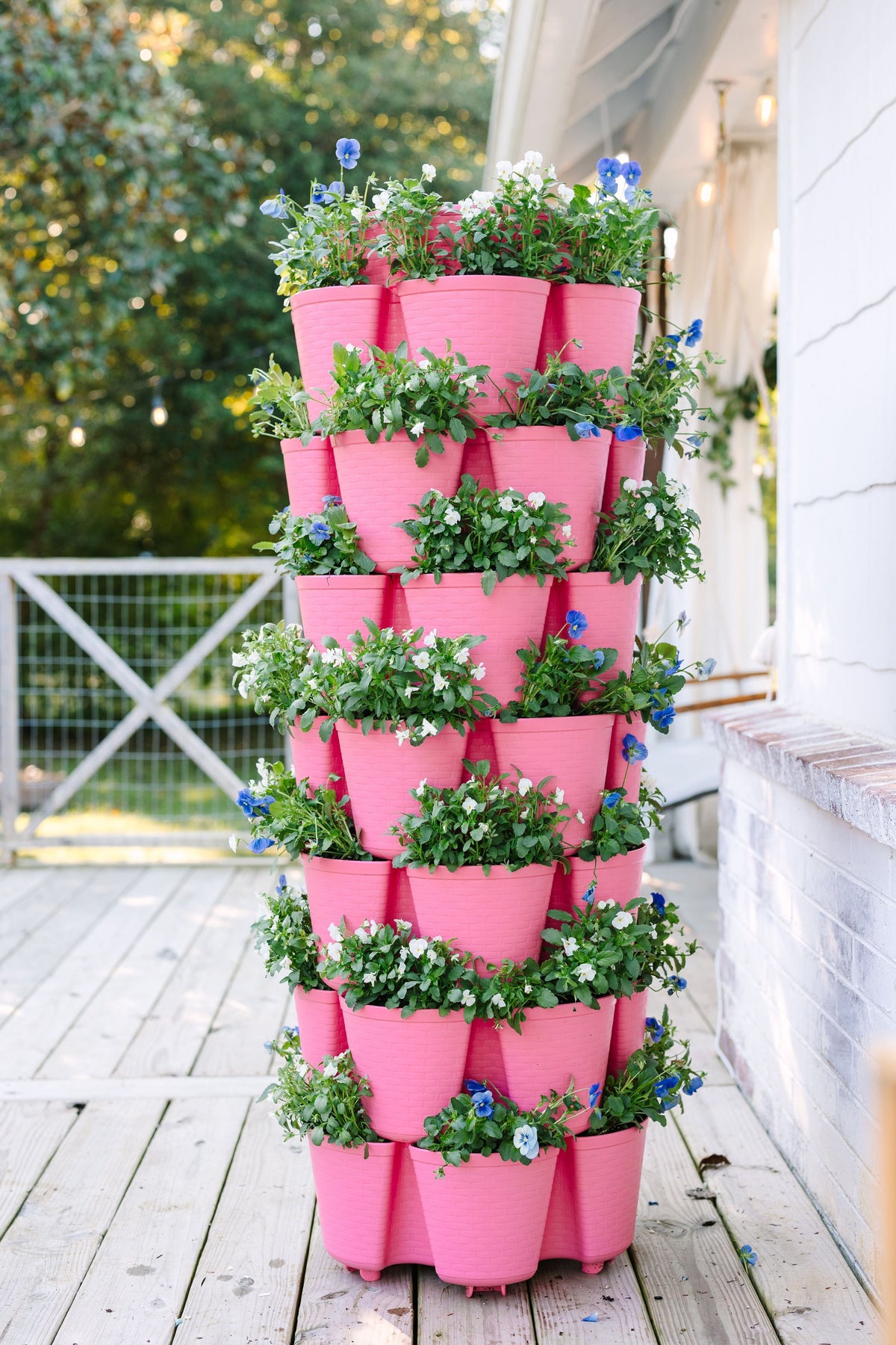 GreenStalk Strawberry Pink 7 Tier Leaf Vertical Planter (Basket