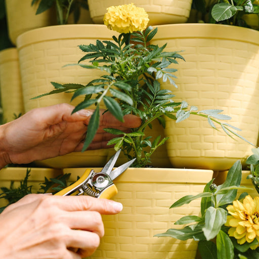 7 Tier GreenStalk Leaf Vertical Planter | Lemon (Basket Weave Texture) 